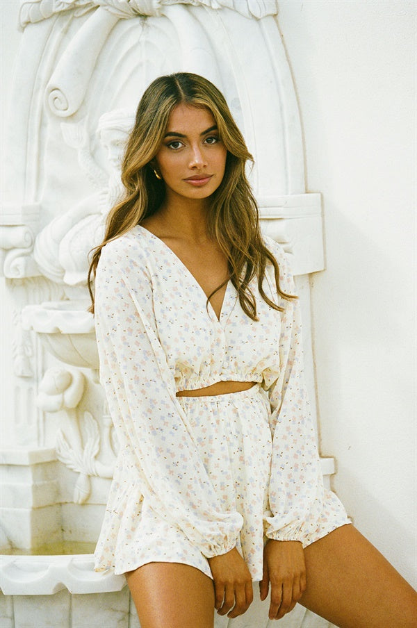 Bluebell Print Dharma Playsuit with Unique Design Elements