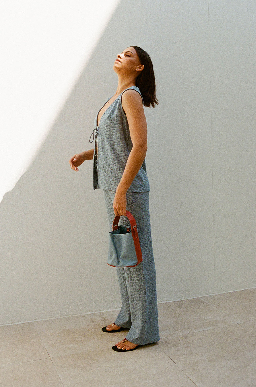Stylish Blue Vintage-Inspired Marina Split Top