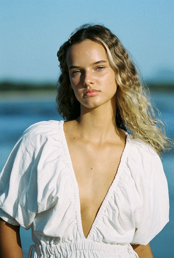 Exquisite Off-White Natural Cotton Elm Summer Dress