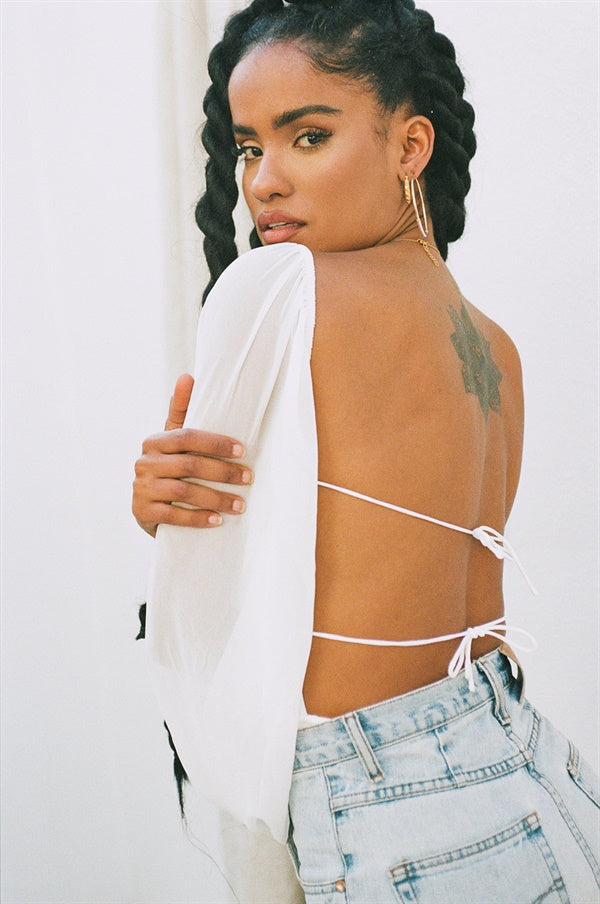 Whimsical Off - White Super Lightweight Sorrell Bodysuit with Unique Design