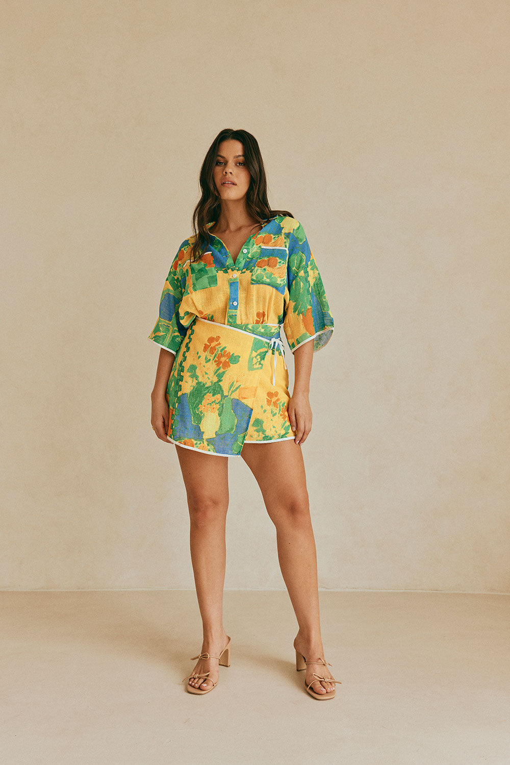 Morning Yellow Cascade Top - A Stylish Women's Blouse
