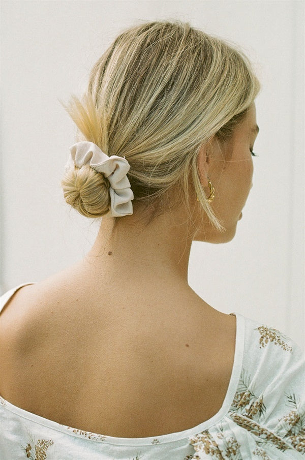 Suki Buttery Yellow Grosgrain Fabric Scrunchie - Ideal Hair Accessory
