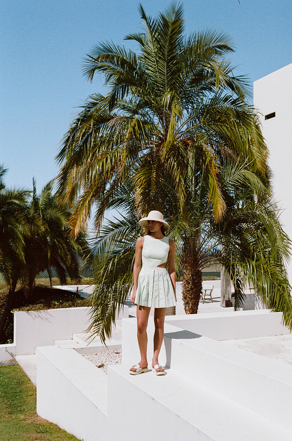 Exclusive Aima Cut - Out Dress with Faint Front Waist Mark