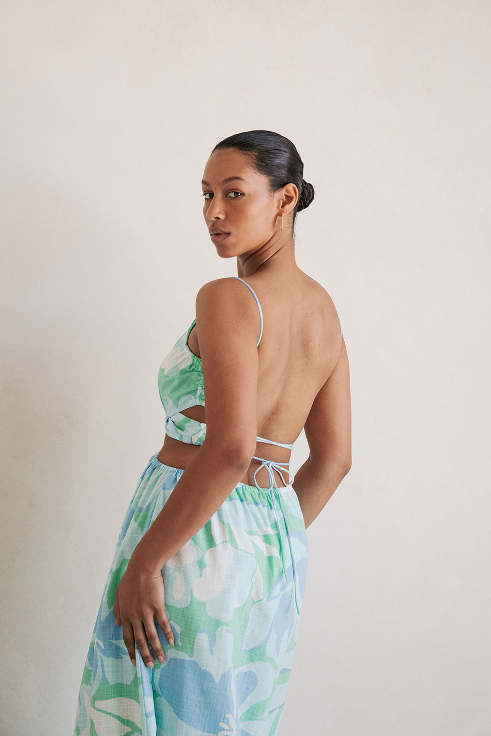 Unique Iris Spring Petals Midi Dress - One - of - a - Kind Sample
