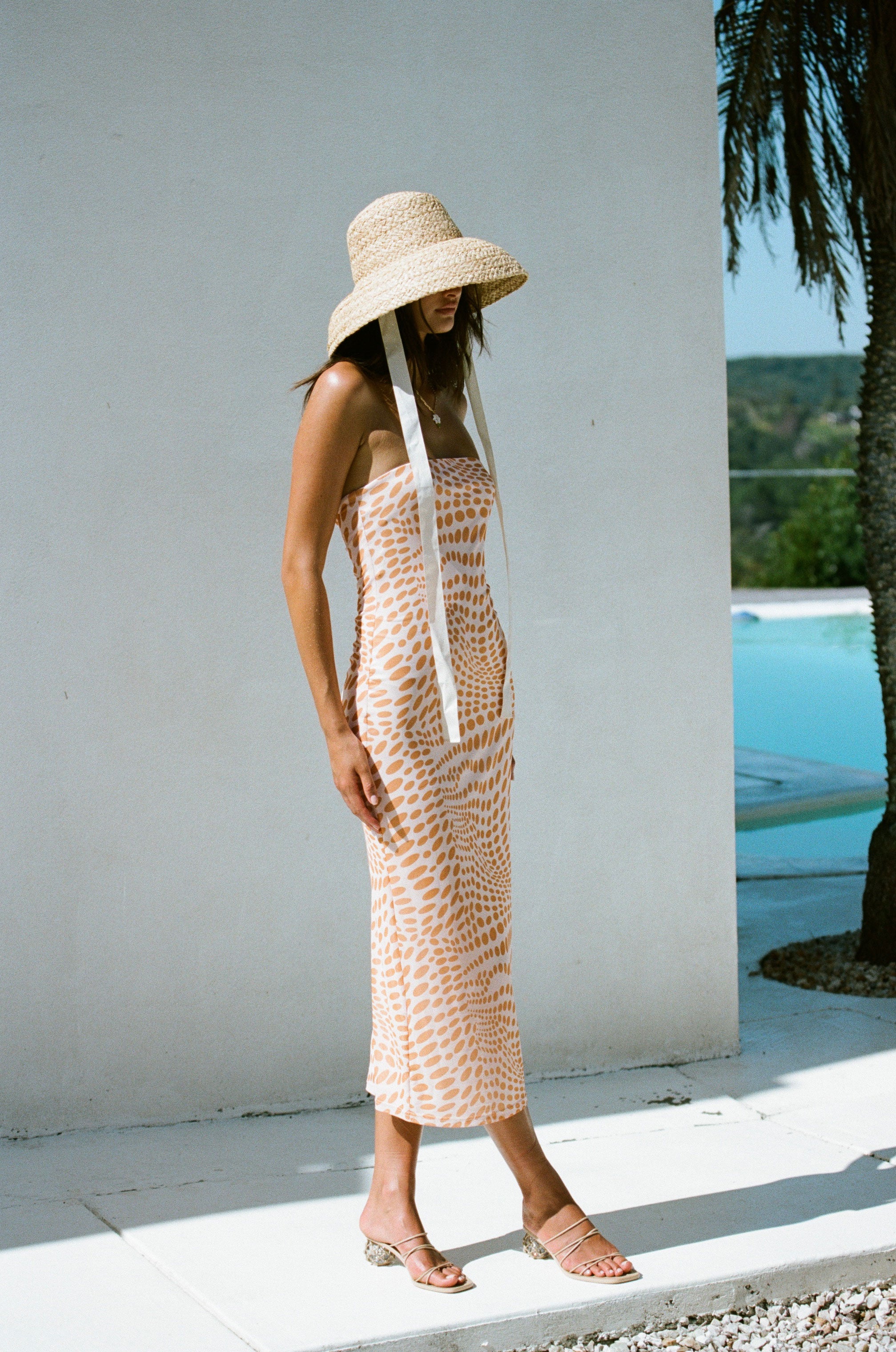 Unique Mikai Black Midi Dress with Faint Mark