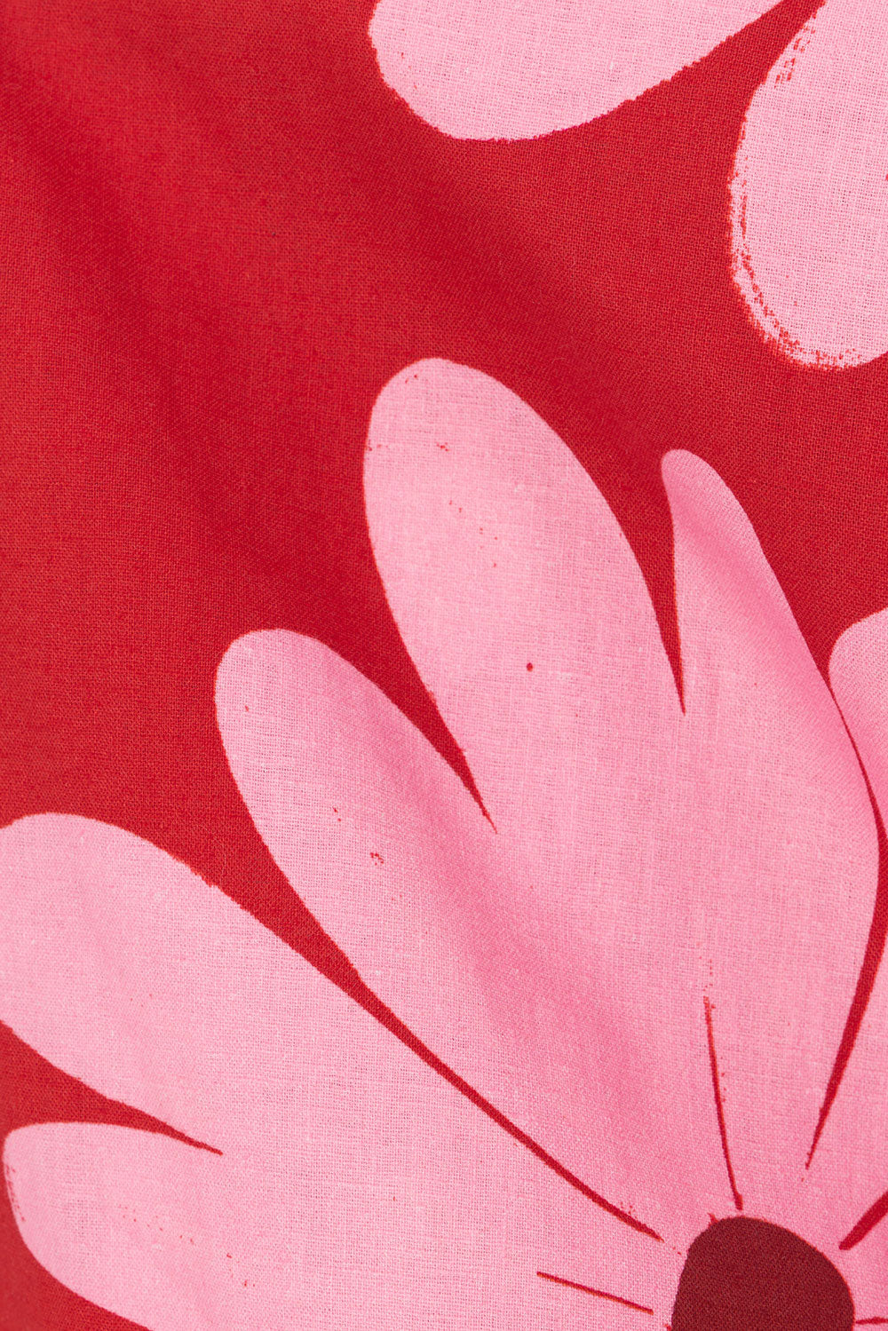 Exclusive Daisy Red Print Bowie Top - High - Quality Linen Cotton Blend
