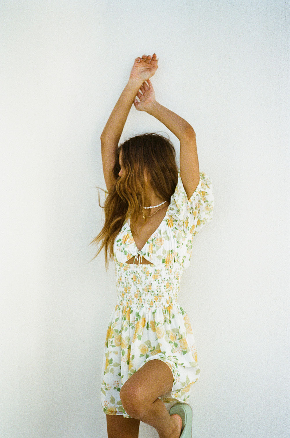 Sabo Exclusively Designed Women's Jorja Dress with Dusty Lemon Floral Print