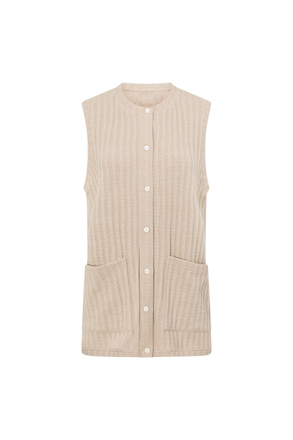Eila Women's Oversized Stone-Hued Textured Woven Top