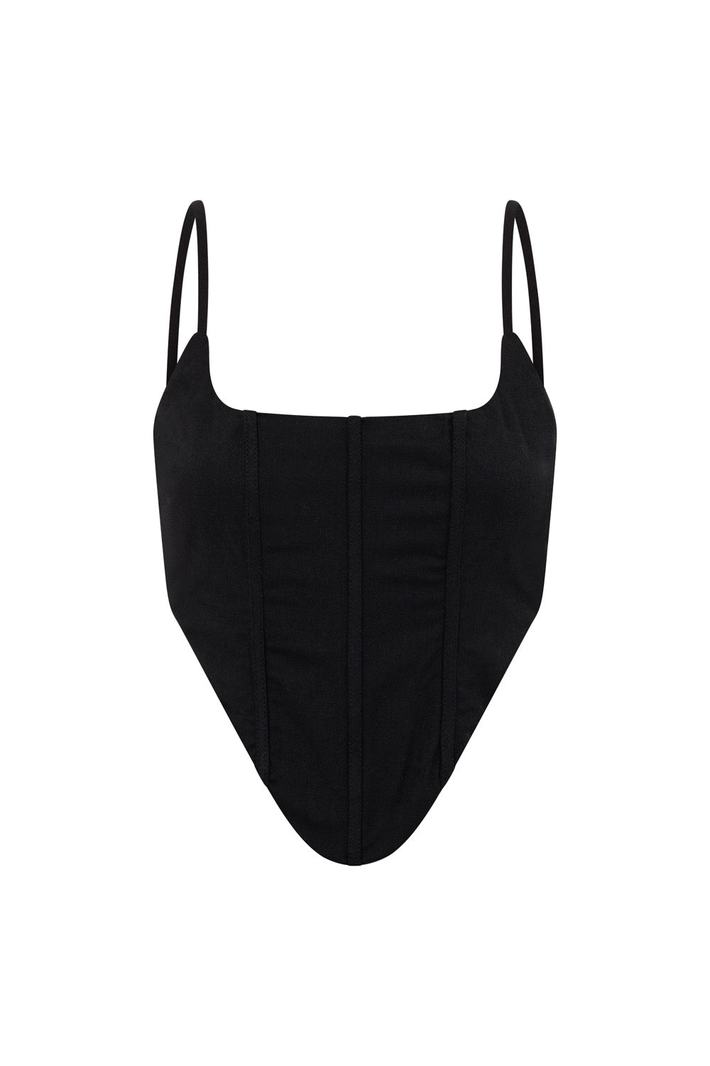 Black Linen Blend Adjustable Straps Square Scoop Neckline Rai Top for Jeans