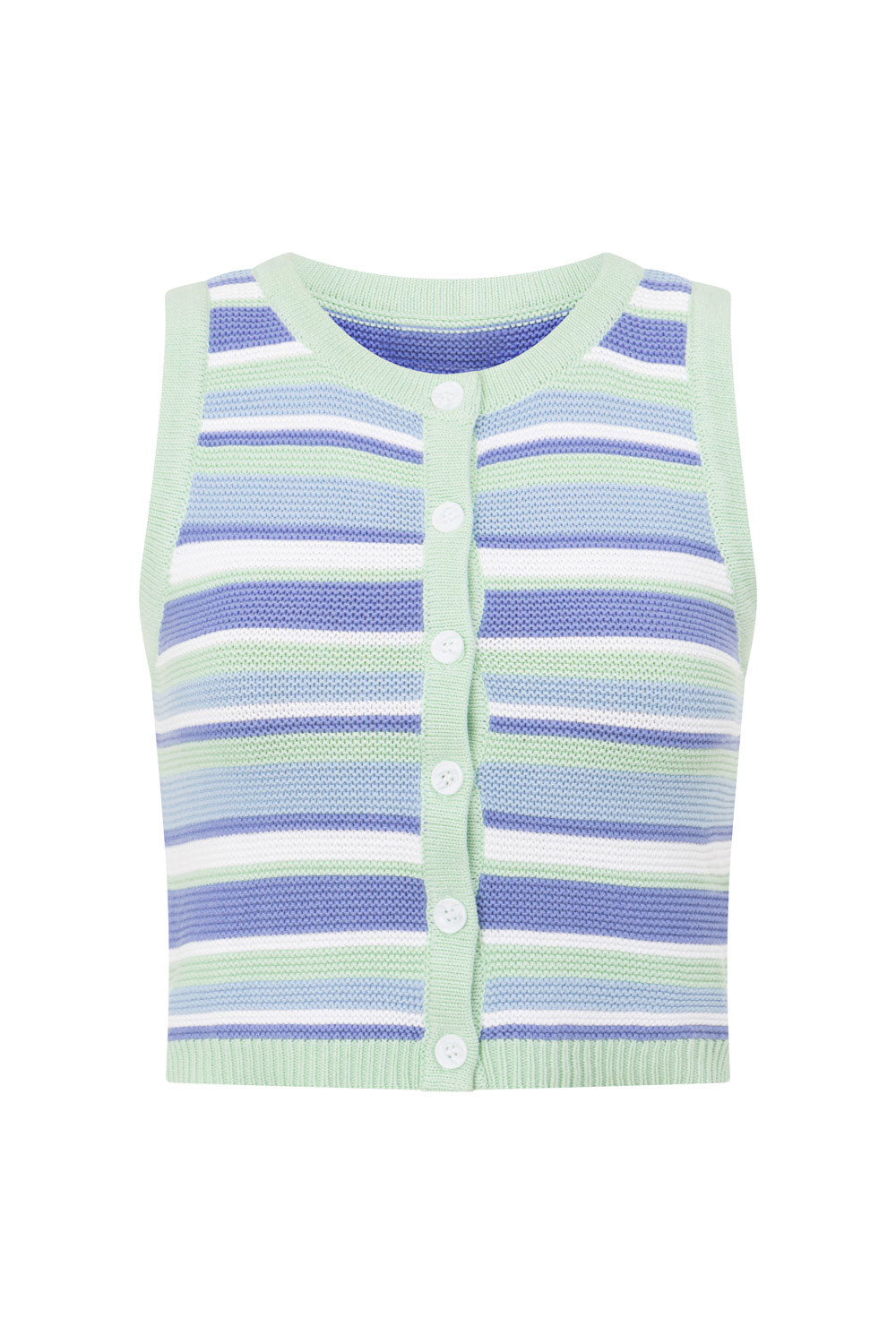 Aero Blue Cotton Knit Top - Exclusive Design by Sabo