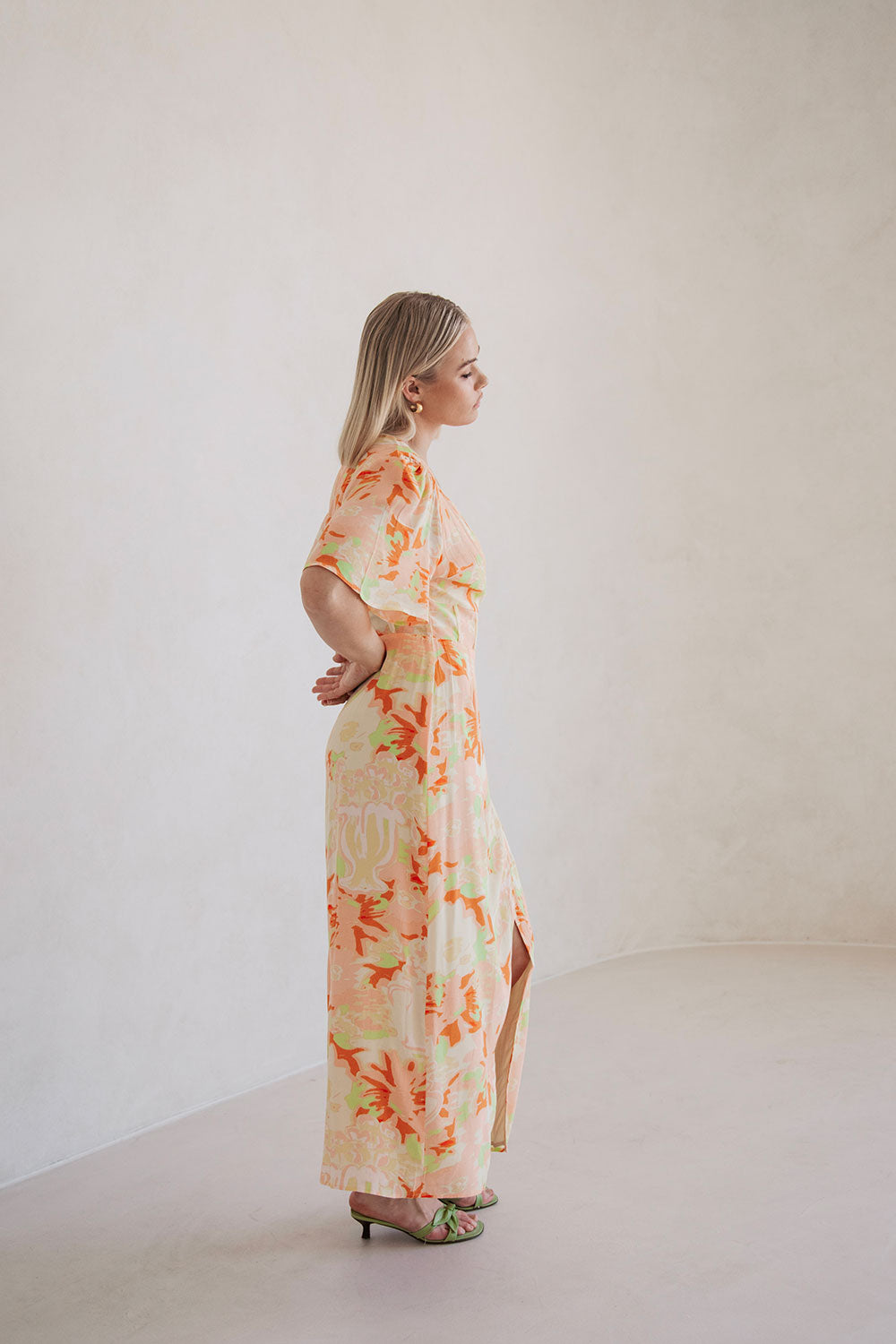 Aquitaine Women's Wrap Dress with Exclusive Motion Floral Pattern