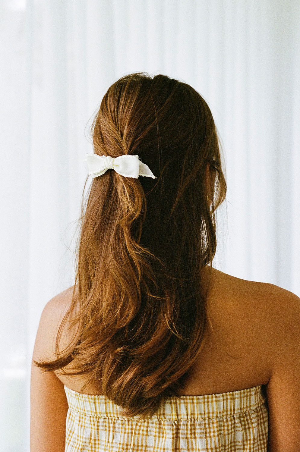 Ivory Plaited Trim Bonnie Bow Clip for Feminine Hairstyles