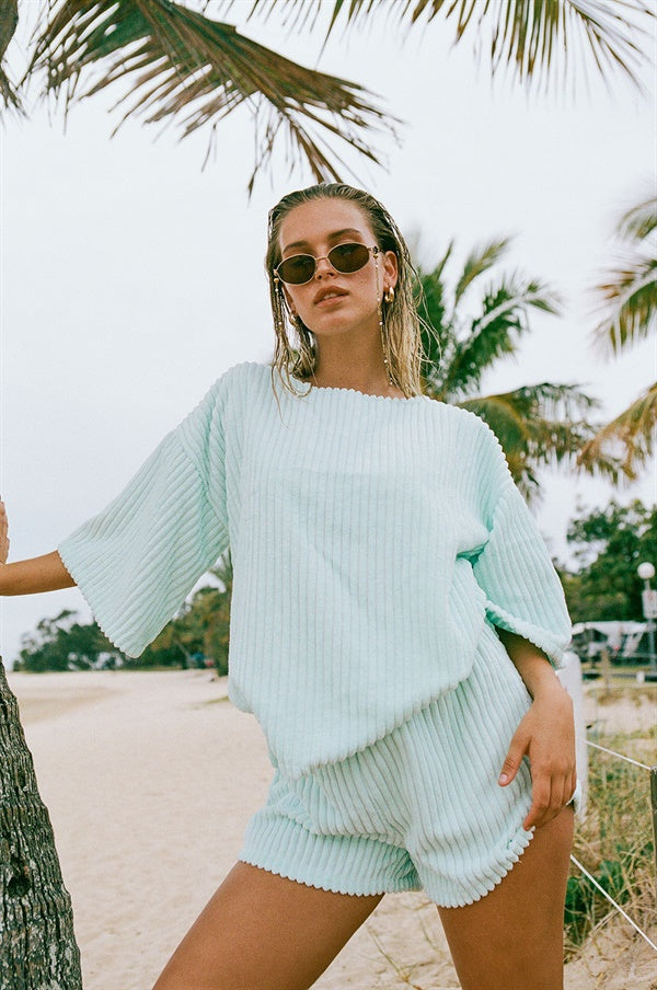 Sample Blue Minky Wanderer Casual Shorts for Men or Women