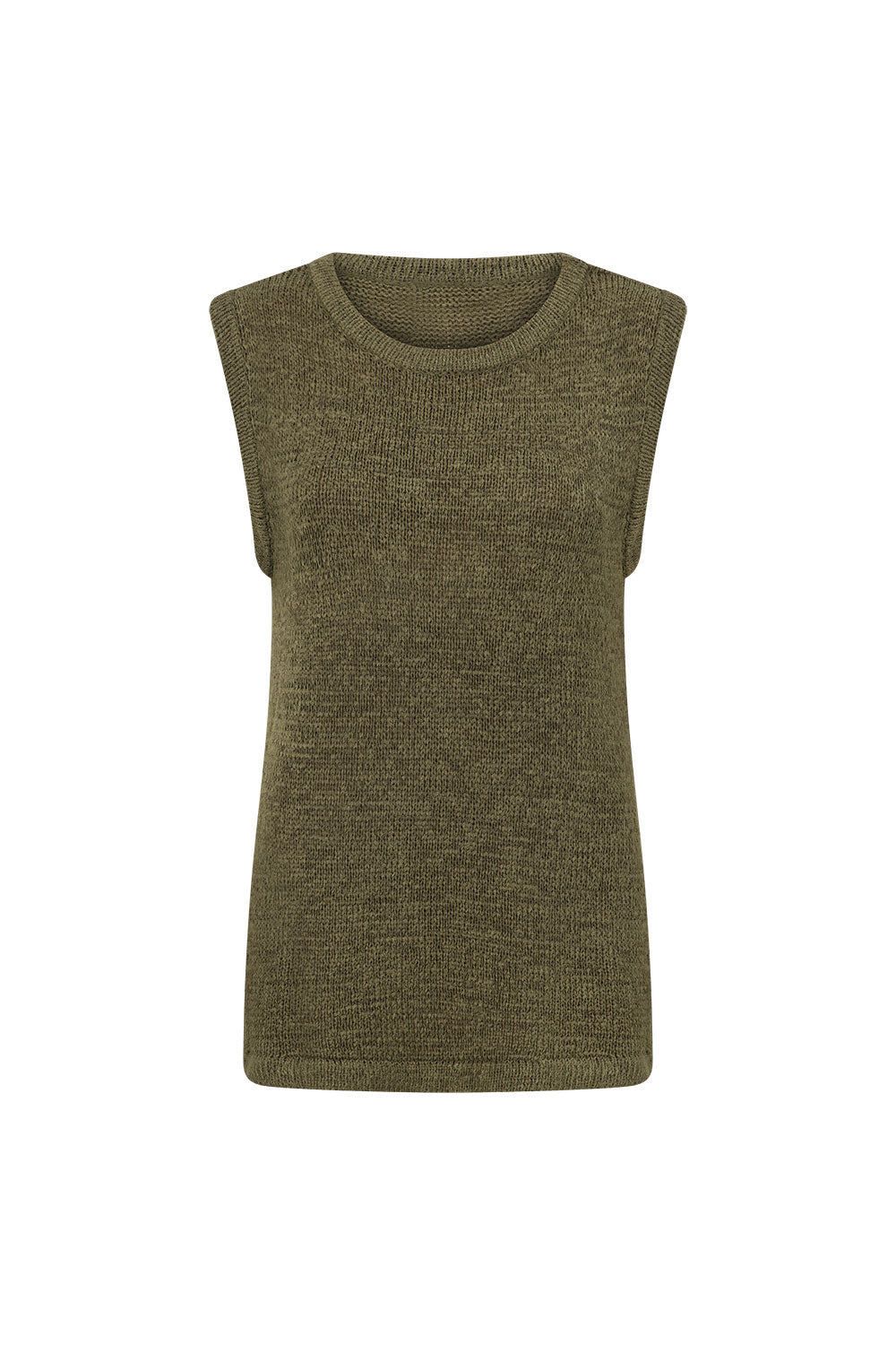Olive Green Slinky Knit Louka Top - A Sabo Exclusive
