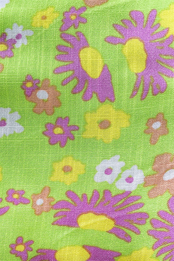 Exclusive Retro Floral Printed Viscose Emery Party Dress