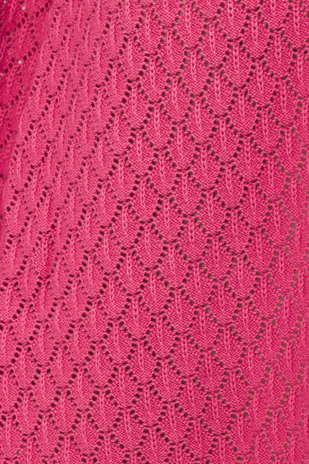 Vibrant Pink Cotton Blend Jacquard Knit Baylie Top with Flared Sleeves