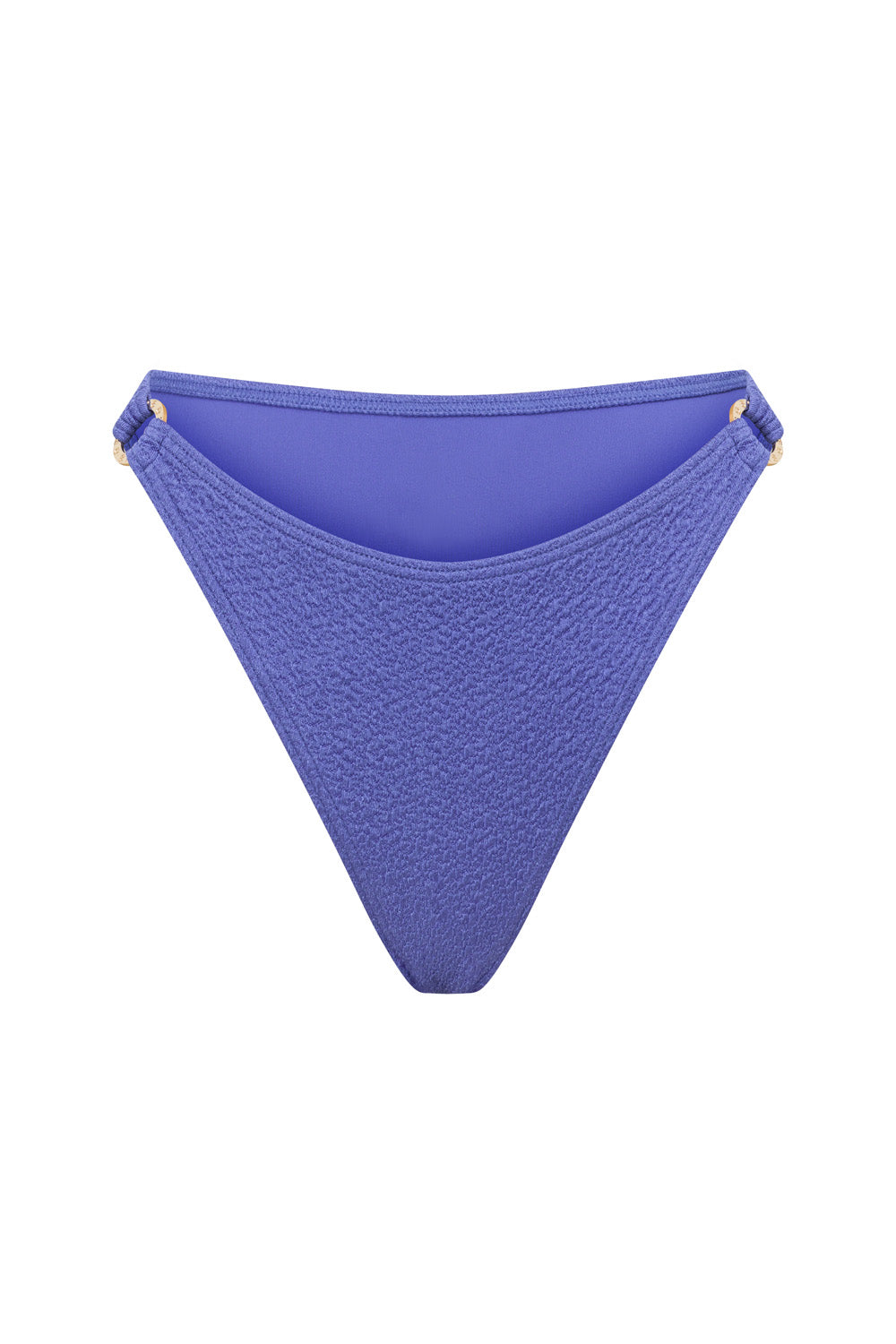 Exclusive Electric Blue Stretch Snake-Embossed Mid-Rise Milque Bottom