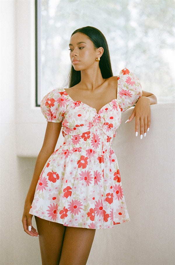 Stylish Vintage Floral Kalina Cotton Voile Dress for Women