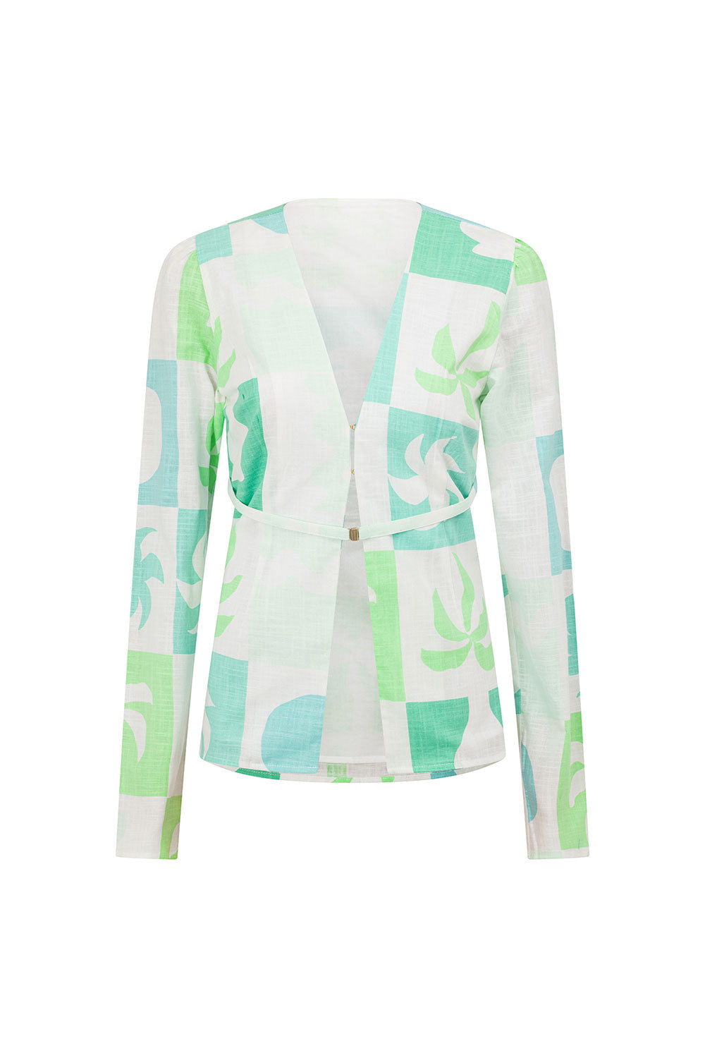 Sabo's Exclusive Harlow Cotton Slub Women's Top with Palm Tile Breeze Print