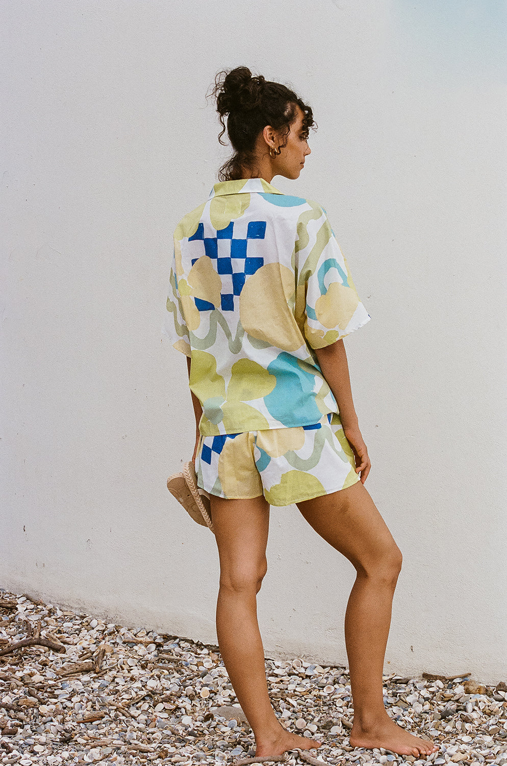 Exclusive Checker Floral Aliza High - Quality Natural Cotton Seona Shorts