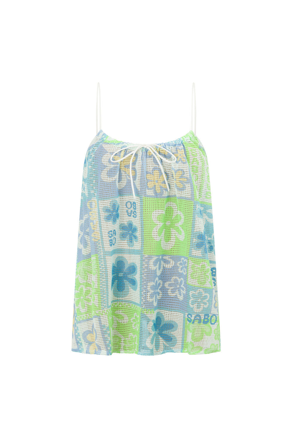Alani Summer Floral Cotton Mesh Vacation Top