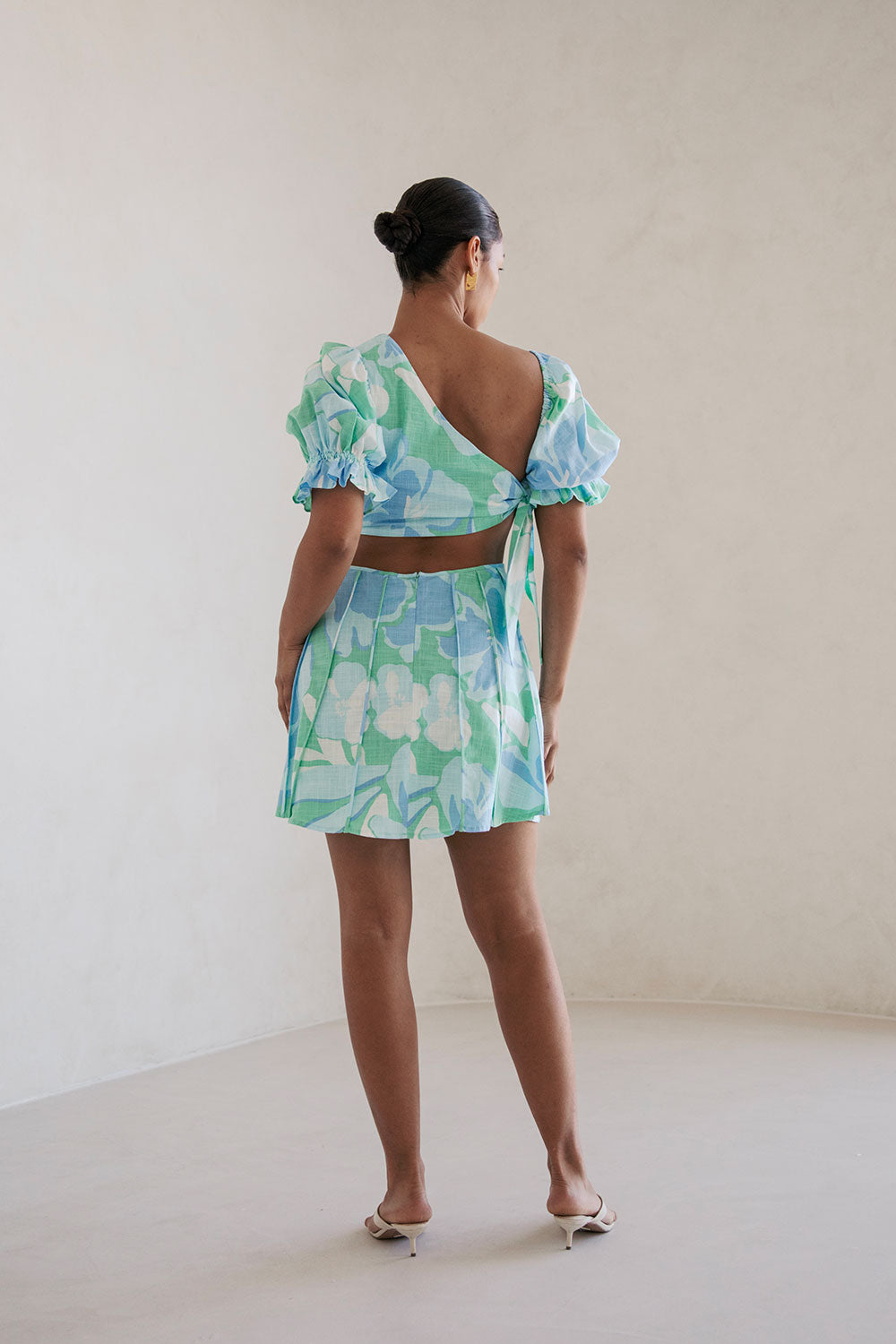 SABO LUXE Women's Jonty Puff Spring Petals Print Cotton Dress