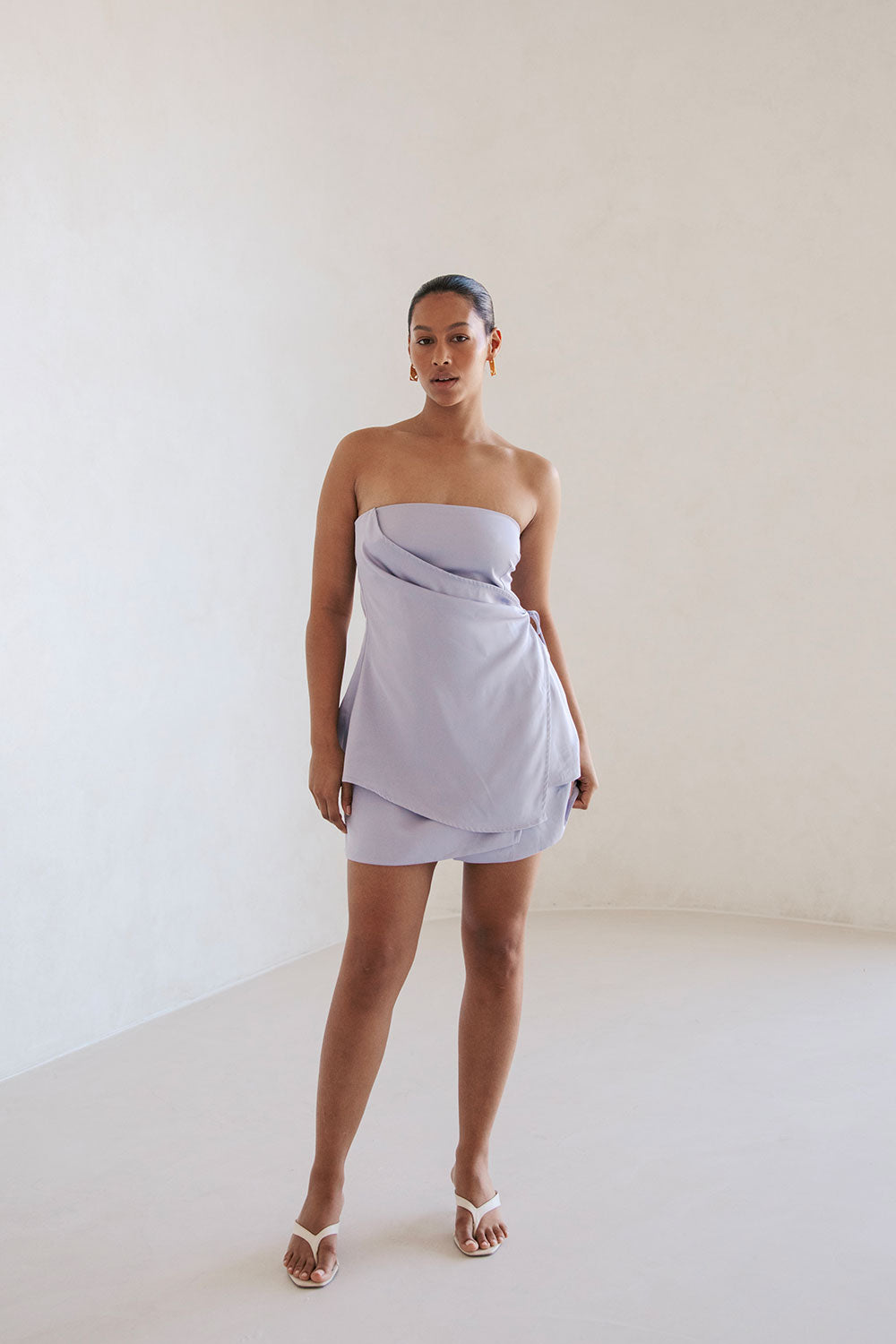 Gorgeous Lilac Strapless Kleo Top with Tie Detail