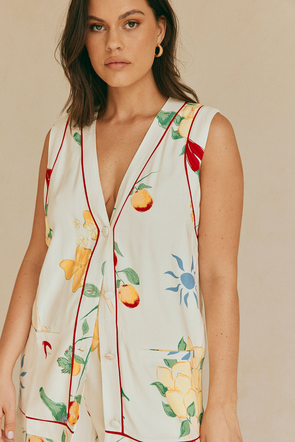 Sabo's Exclusively Designed Izabelle Women's Fashion Top with Aesta Print