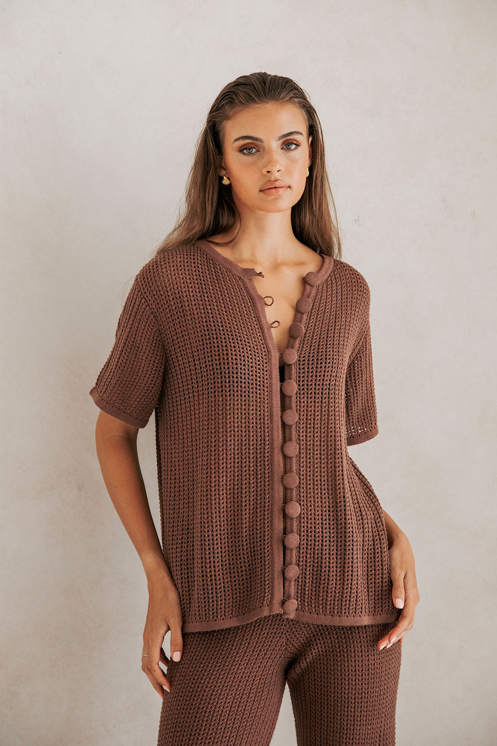 Chocolate-colored Sample Zayna Women's Top