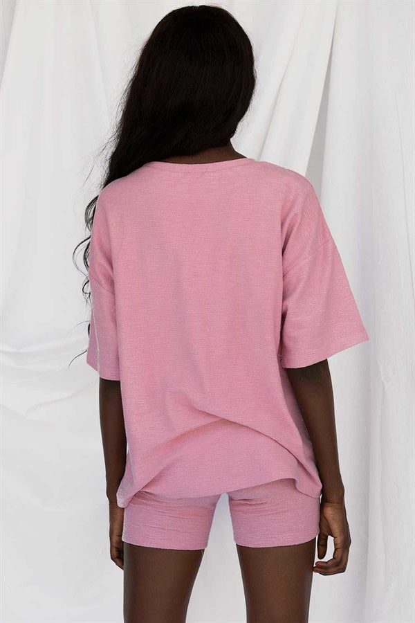 Grainy Pink Retro-Style Archer T-Shirt