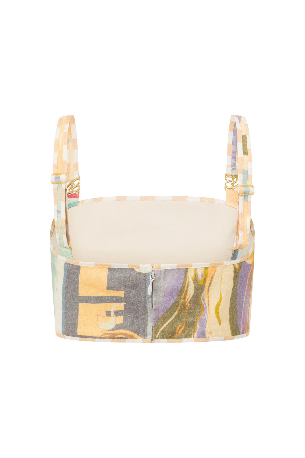 Portofino Linen Bandeau Top with Fiorire Acqua Print from Summer 2025 Collection