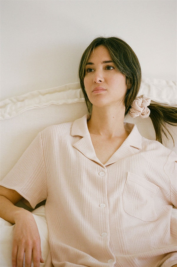 Soft Musk Jersey Fabric Scrunchie in Dusty Blush Hue