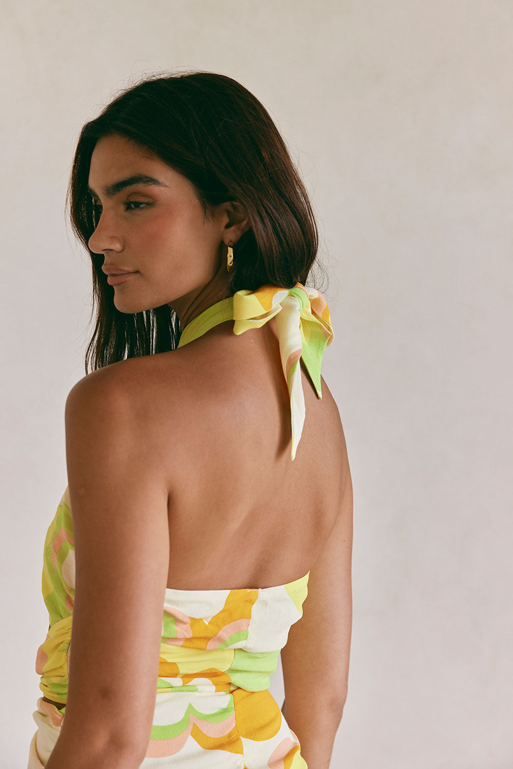 Sabo's Exclusive Retro Bloom Halter Neck Jorah Maxi Dress