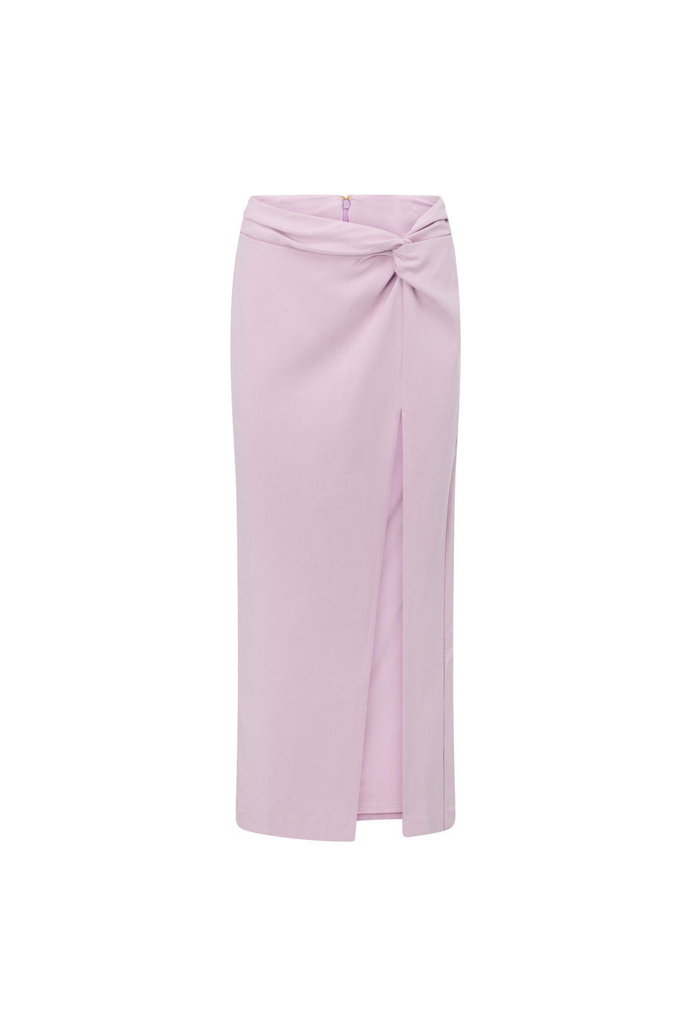 Stylish Lavender Vedrana Midi Skirt with Twist Detail