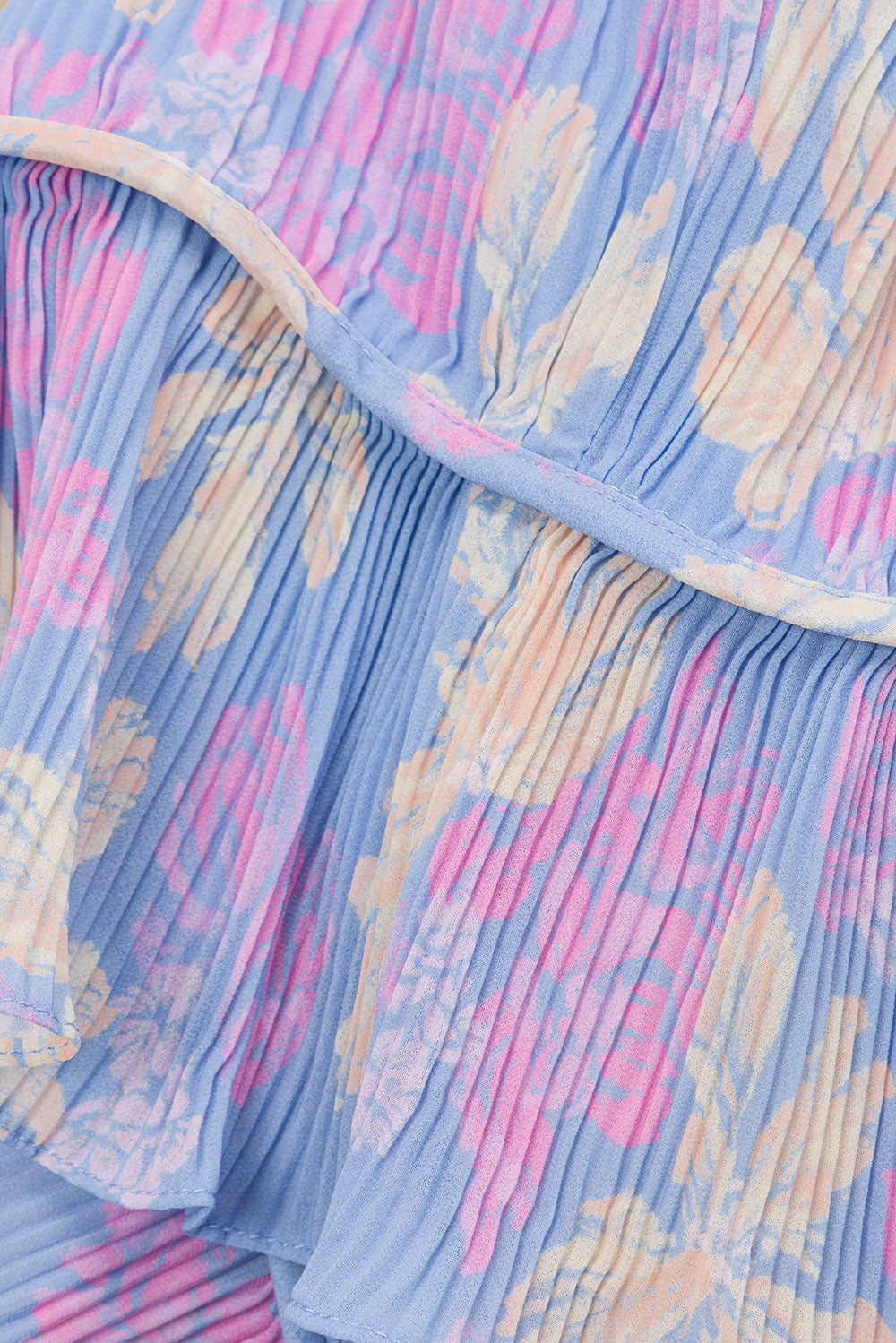 Sabo Luxe Women's Cleo Pleated Iris Vacation Print Top
