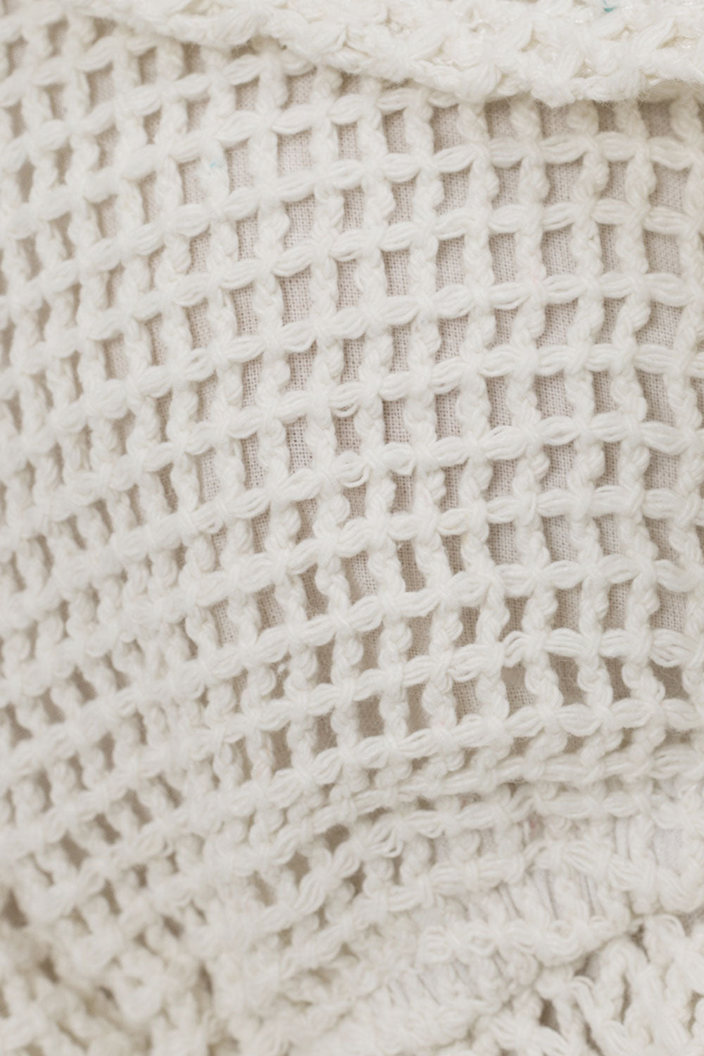 Cream Mesh Eclipse Top with Flared Sleeves and Frills