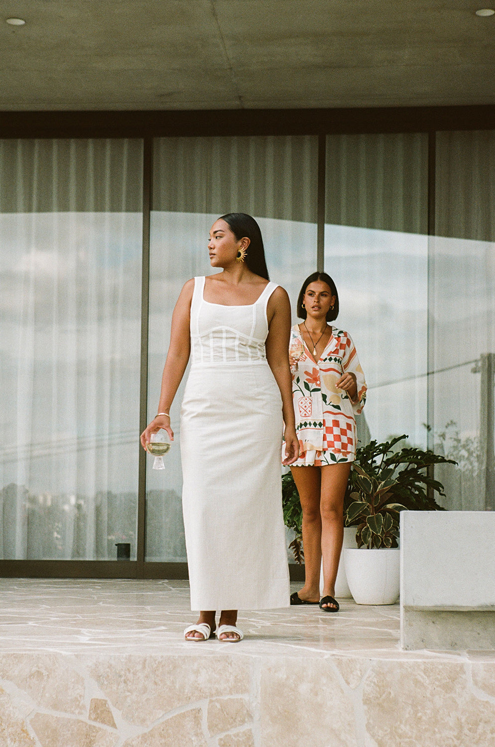 SAMPLE - Women's Ricardo Midi Dress in Stone Color