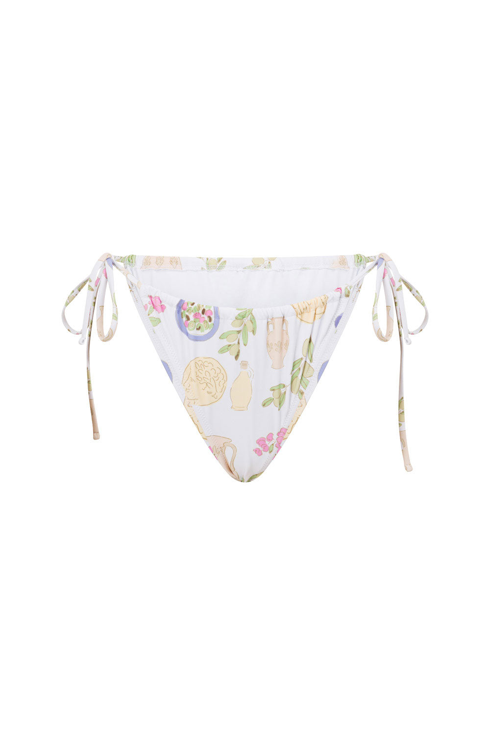 Exclusive Greece Print Stretch Rhodes Ruched Swim Bottoms