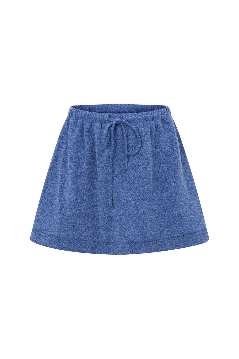 Electric Blue Soft Knit Como Skirt with Drawstring Waist