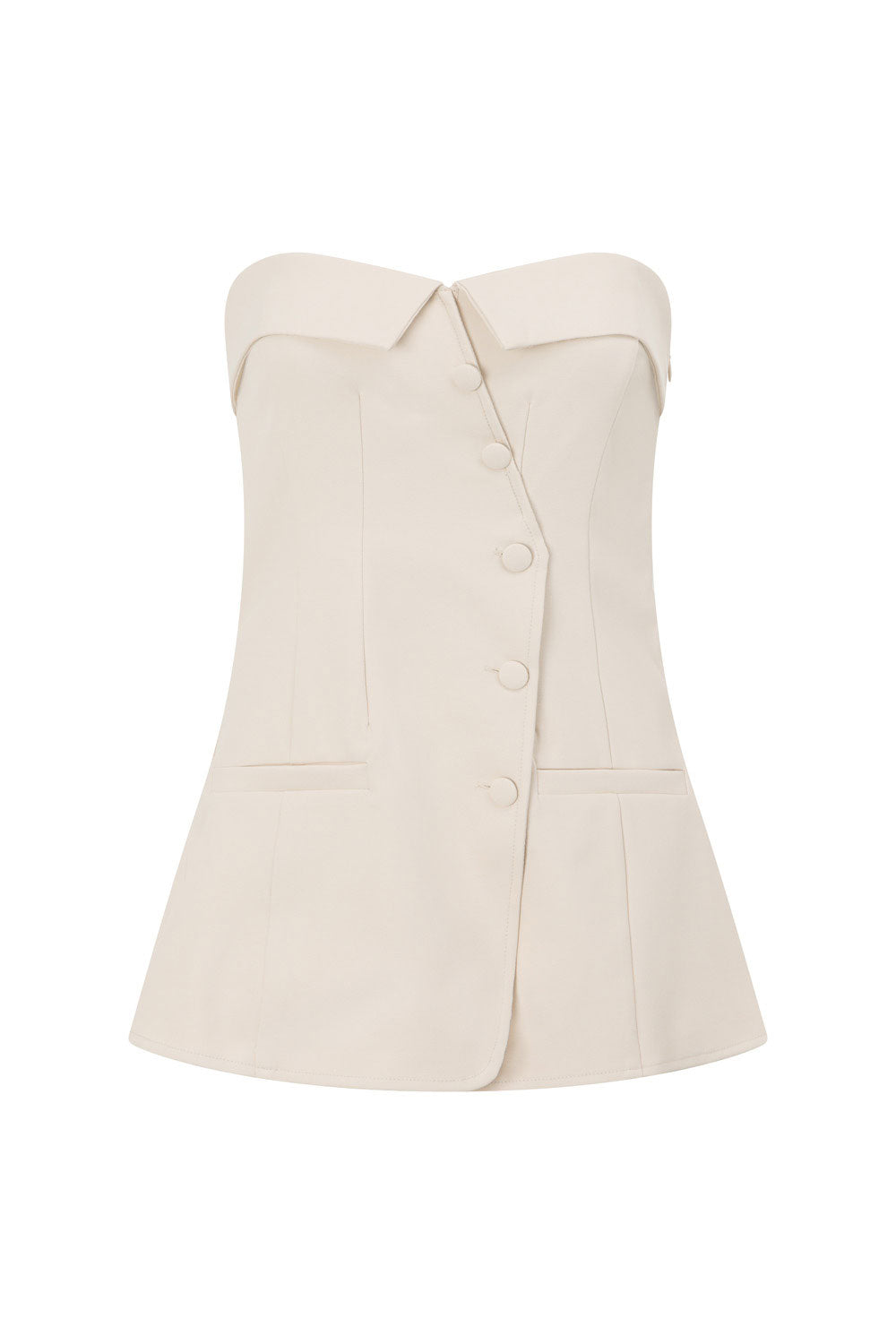Exquisite Coconut - Hued Lavara Women's Strapless Top