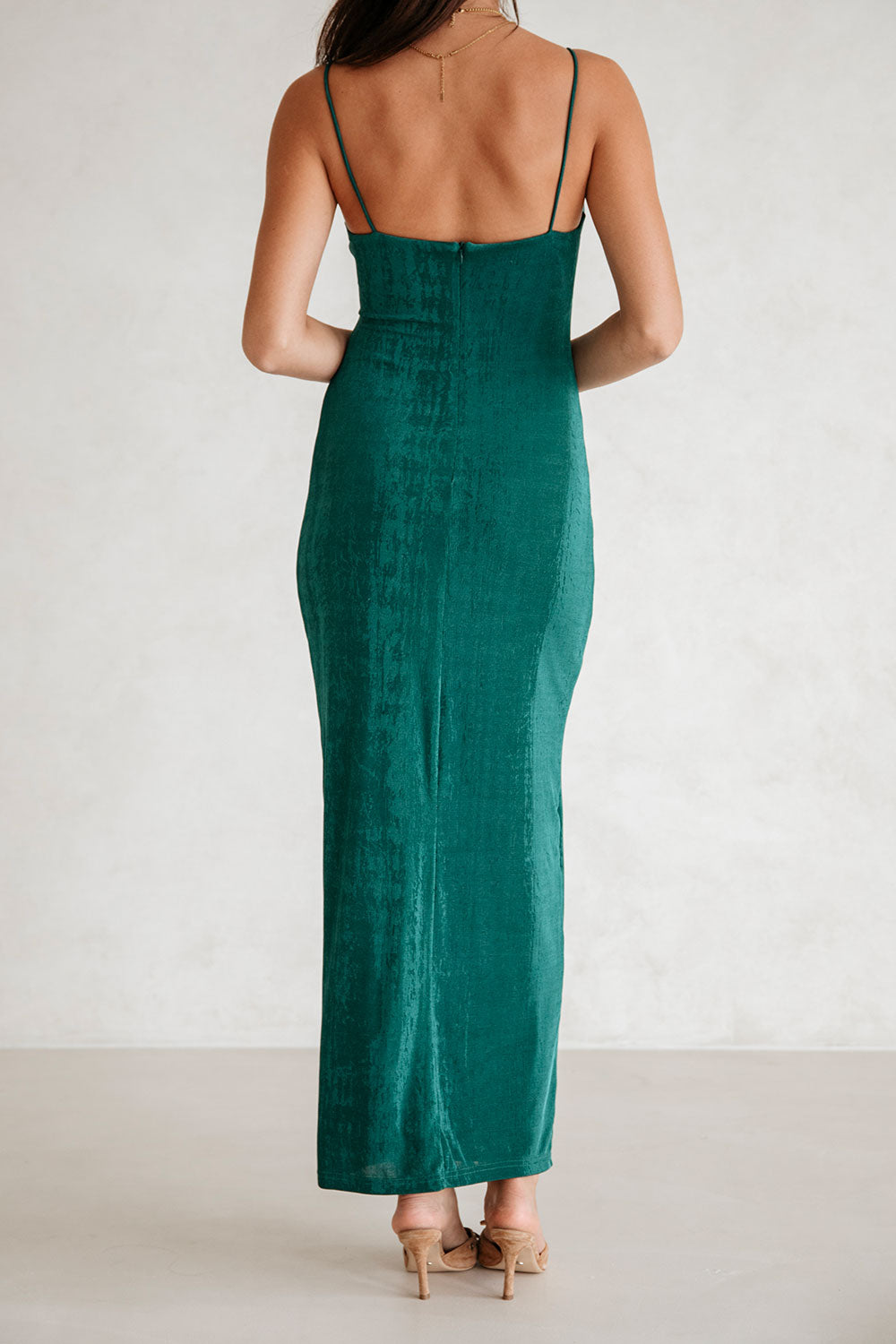 Stunning Green Slightly Stretchy Slinky Hakura Dress for Special Events