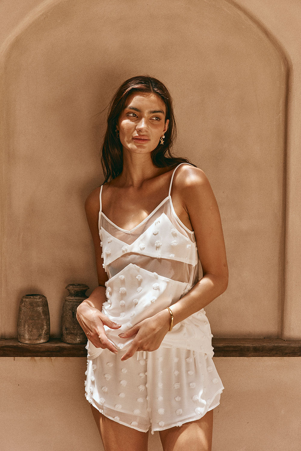 Exquisite Jacerra Delicate Fabric Adjustable Straps Top