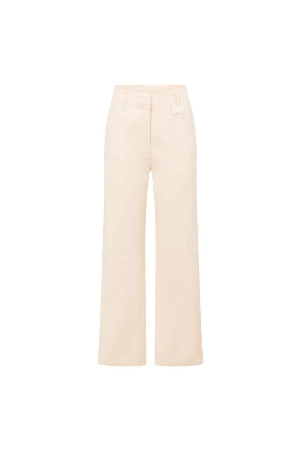 Stylish Cream-Colored Natural Cotton Denim Merissa Pants for Your Wardrobe