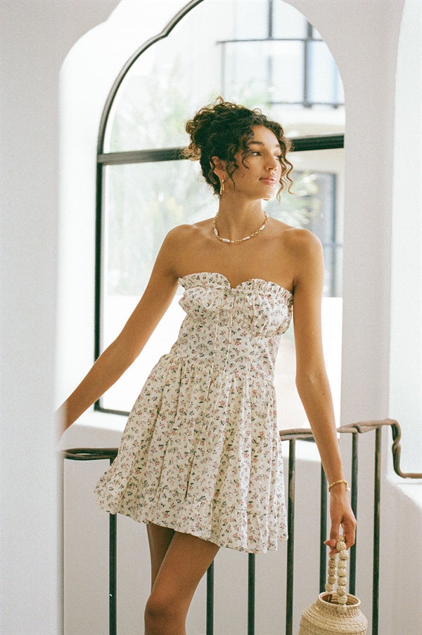 European Summer-Inspired Rose Sahara Dress with Unique Detailing