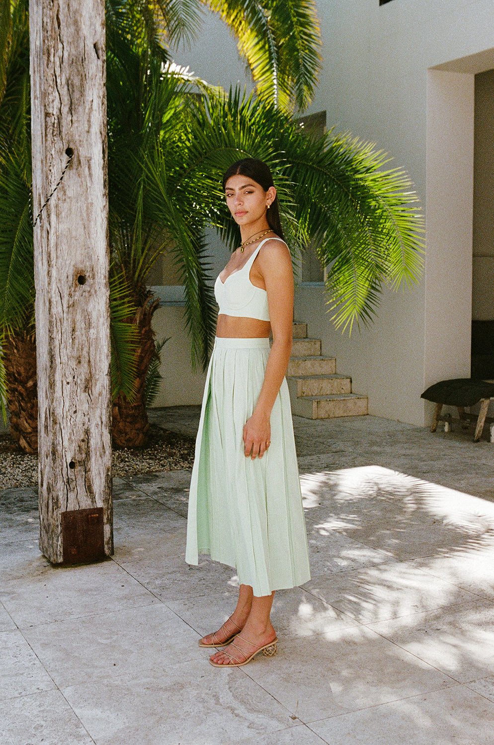 Unique Green Dien Wrap Skirt - One - of - a - Kind Sample