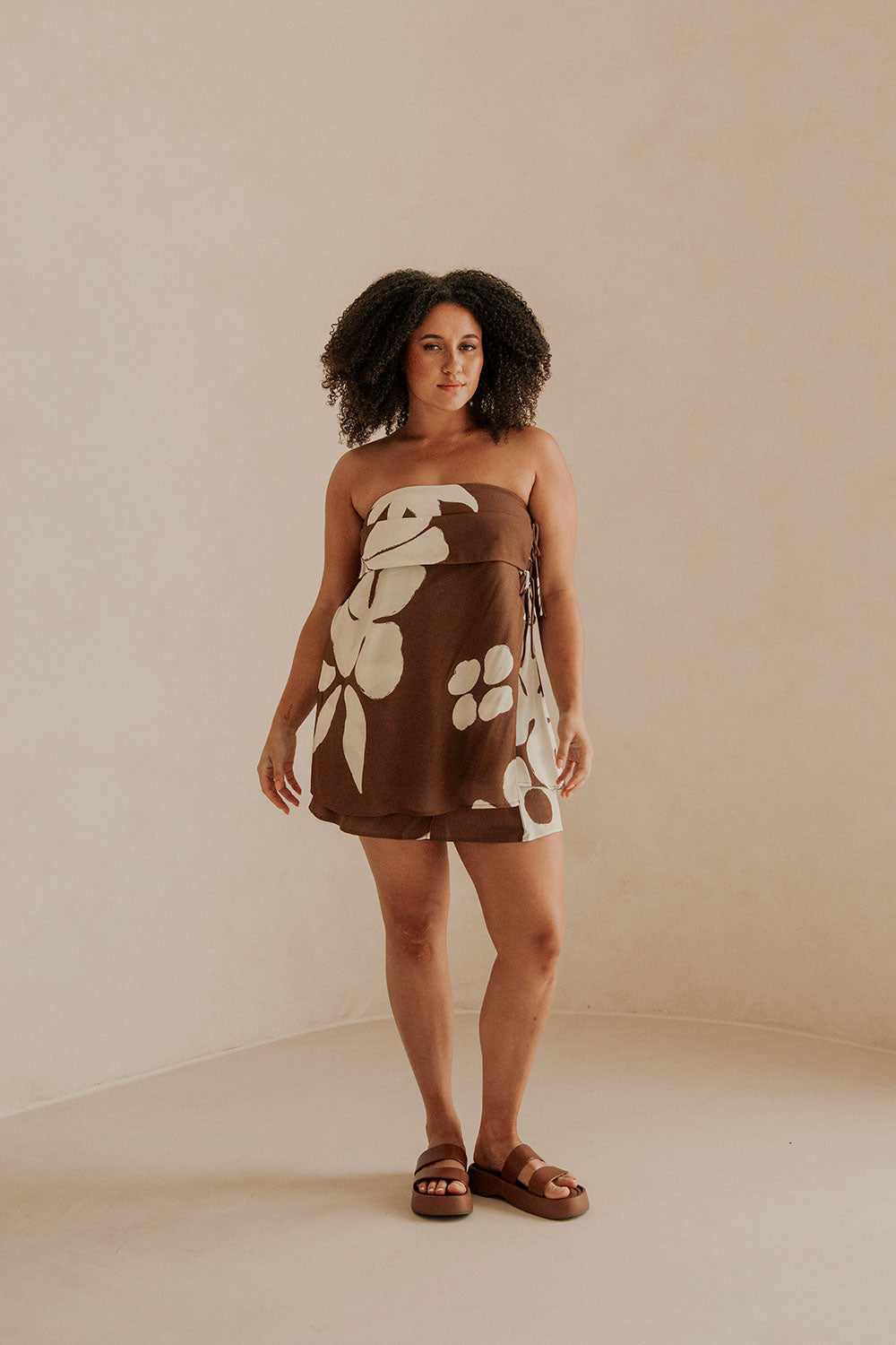 Unique Simone Top in Galene Brown - One - of - a - Kind Sample