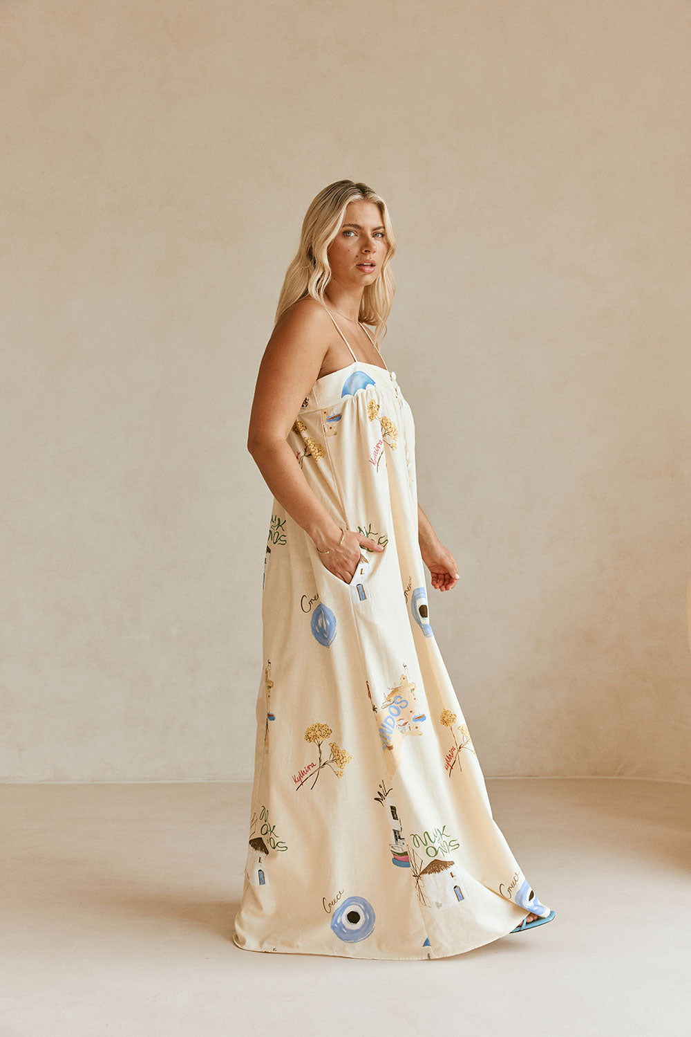 Unique Sample Ida Dress Inspired by the Isles Of Greece