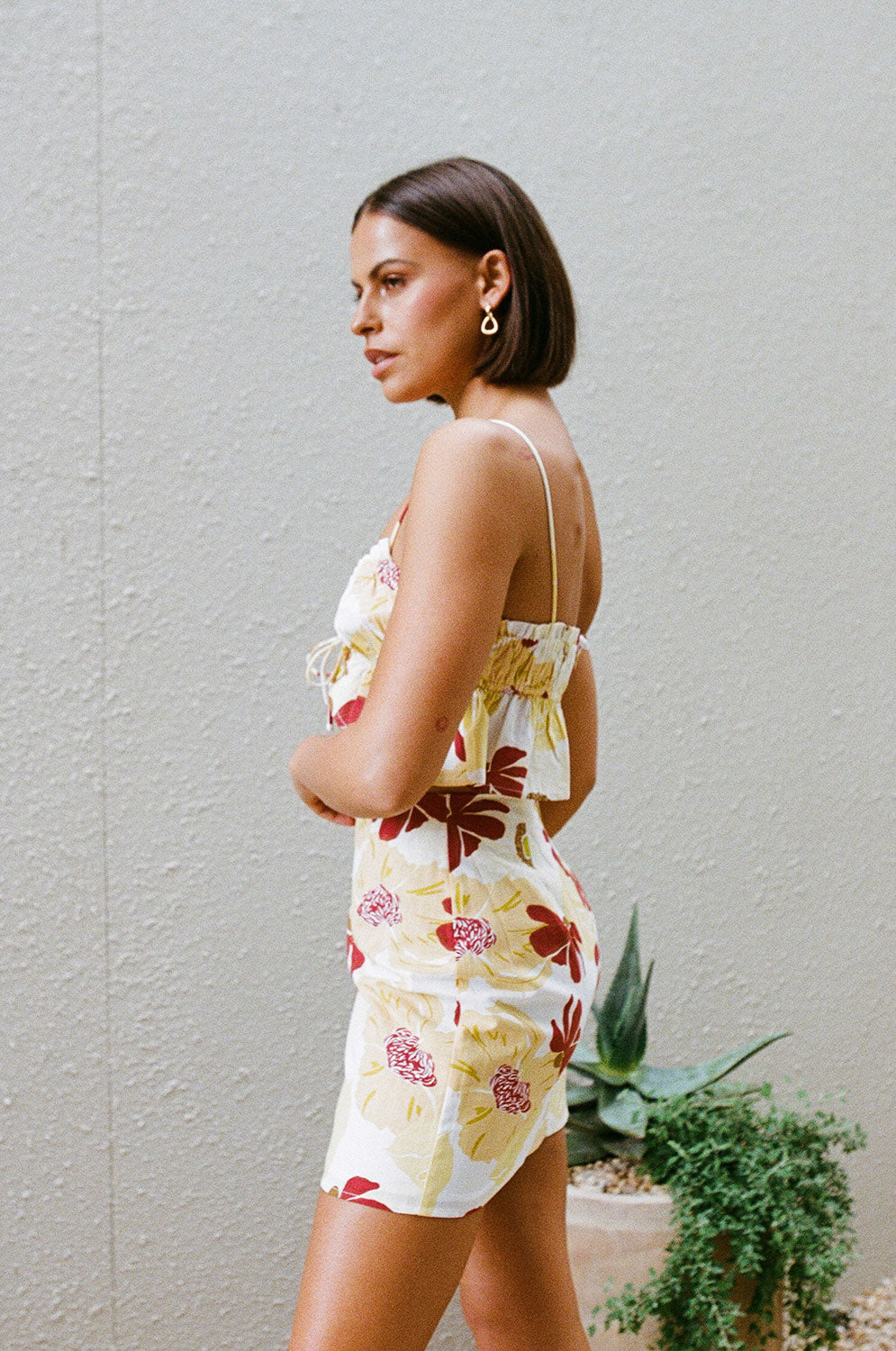 Exclusive Dusk Lily Print Cantrel Mini Skirt for Stylish Outfits