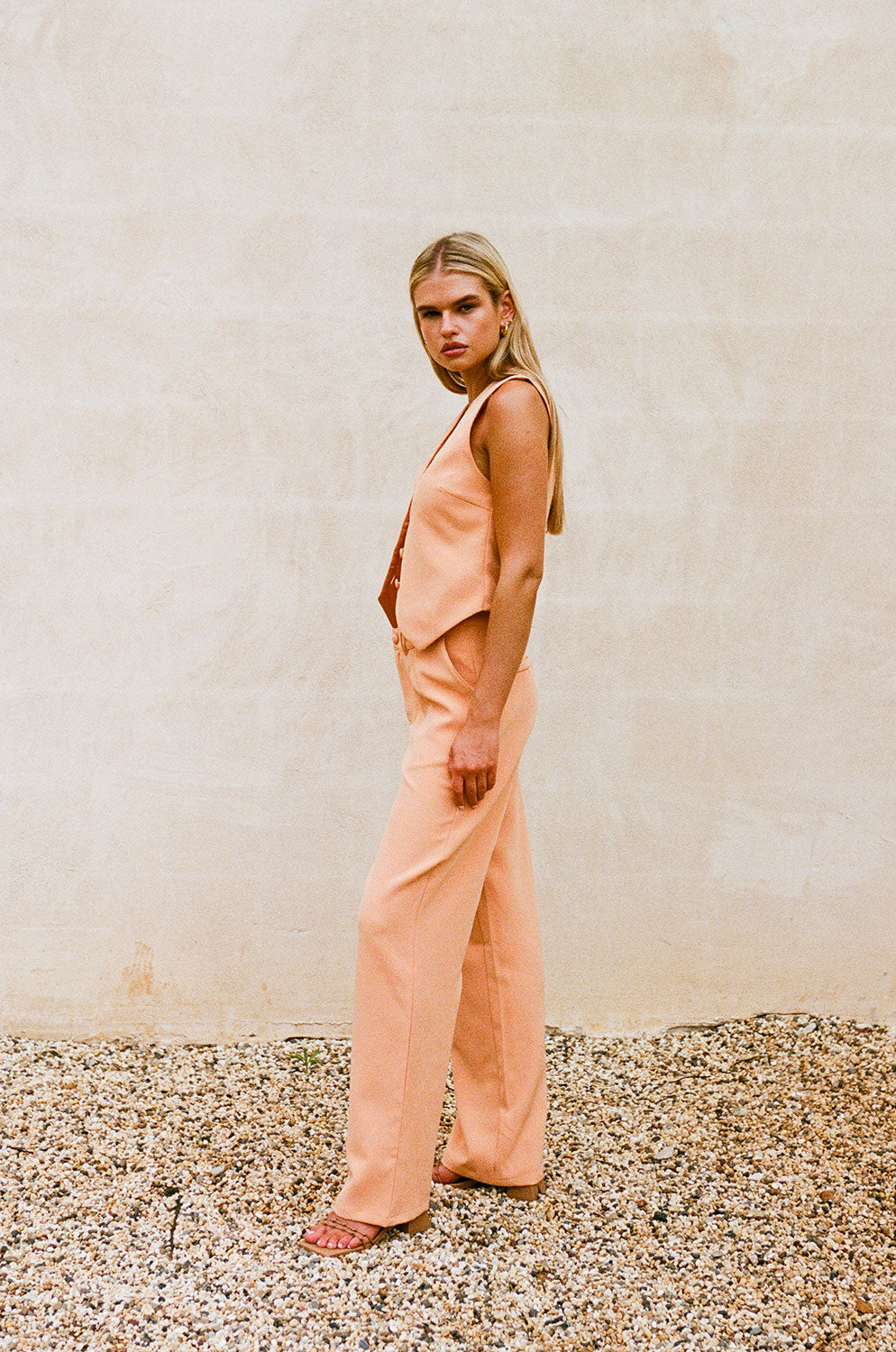 Exclusive Apricot-colored Remi Style Women's Pants - Sample Edition