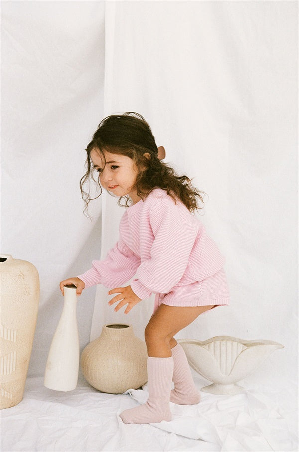 Pink Soft Knitted Cotton Mini Taffy Top for Matching with Little Ones